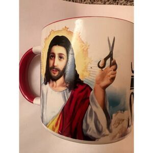 JESUS Saves - Add Hot Liquid Jesus Beard Disappears Large Novelty Coffee Mug Cup